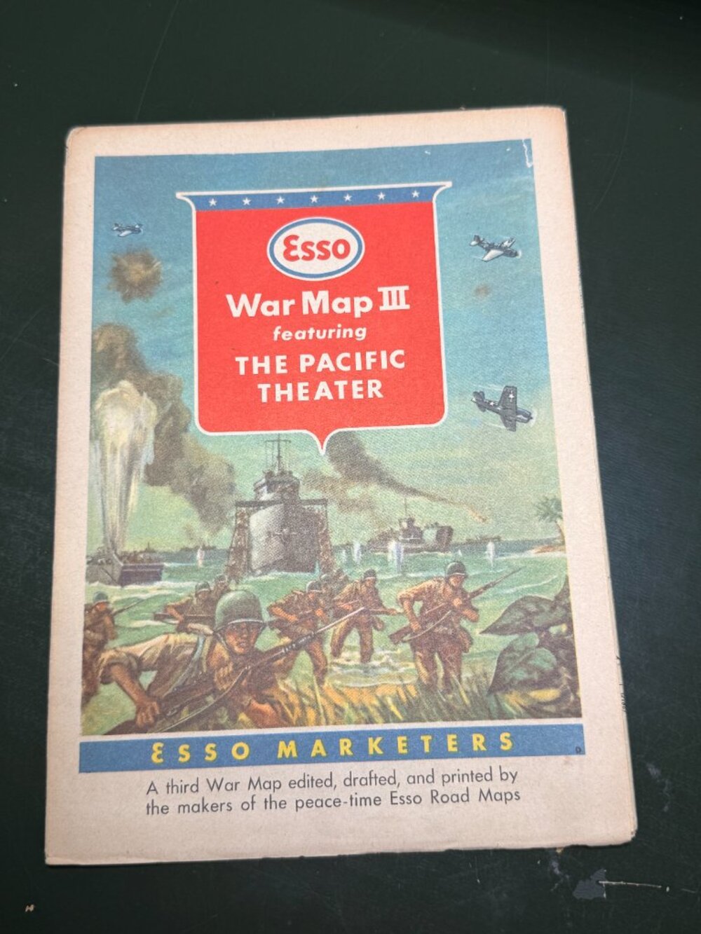 1943-1945 Esso Marketers WWII Esso War Map III Pacific Theater Fold Out Gas Map